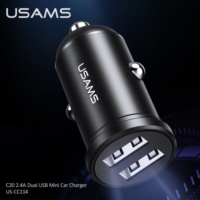 USAMS Полнач за во автомобил US-CC114 C20 2.4A - Image 2