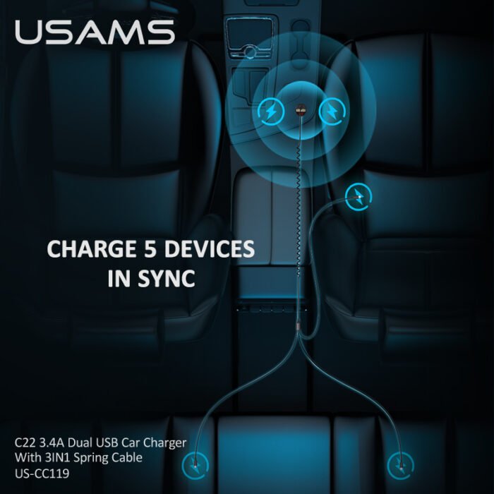 USAMS Полнач за во автомобил 3 во 1 US-CC119 - Image 4