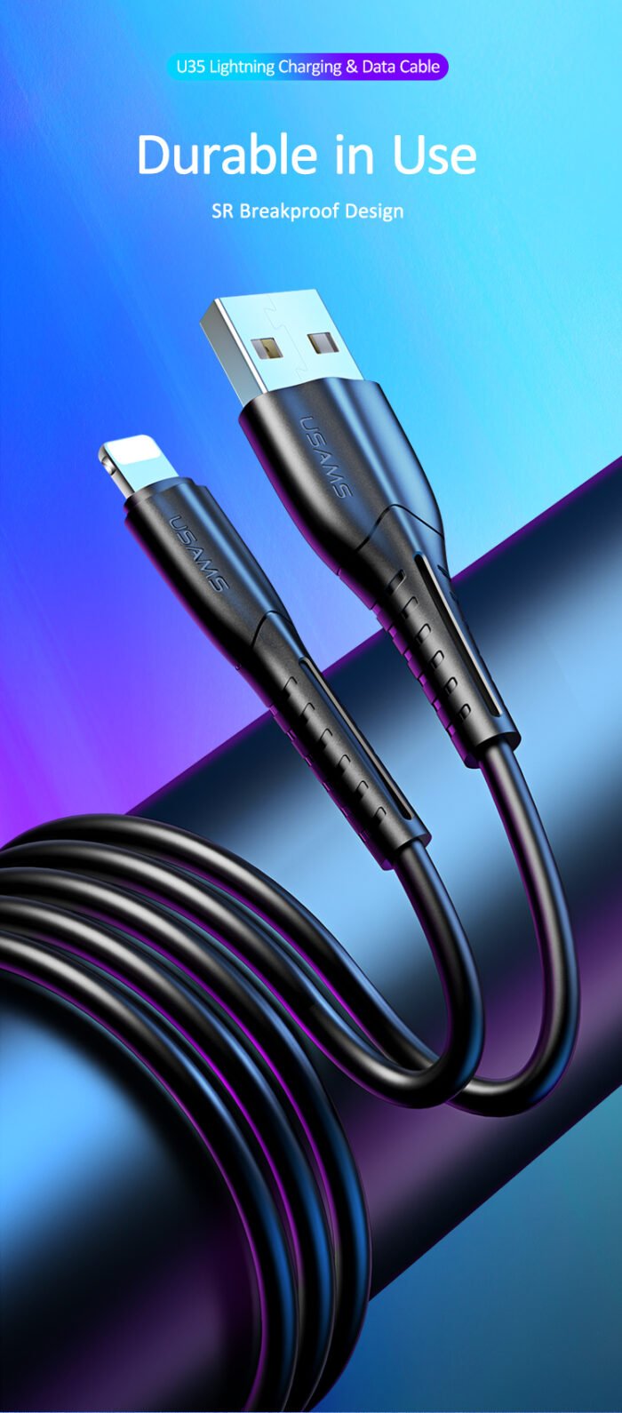 USAMS Кабел US-SJ364 U35 Iphone Charging & Data Cable 1M - Image 2