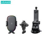 USAMS Држач за телефон со безжичен полнач US-CD187 15W и лед светло - Image 2