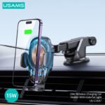 USAMS Држач за телефон со безжичен полнач US-CD187 15W и лед светло - Image 9