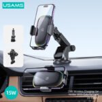 USAMS Држач за телефон со безжичен полнач US-CD187 15W и лед светло - Image 10