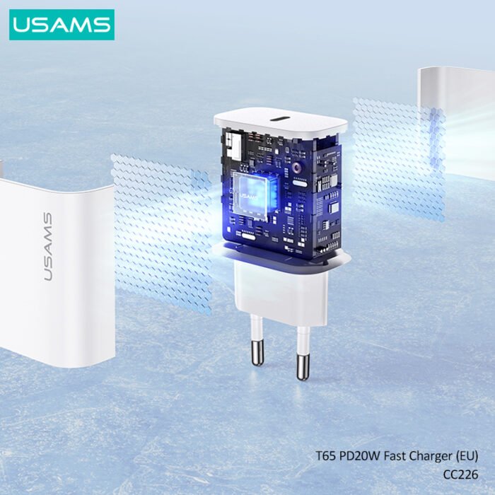 USAMS брз полнач CC226 PD20W со кабел SJ711 60W Type-C To Type-C - Image 3