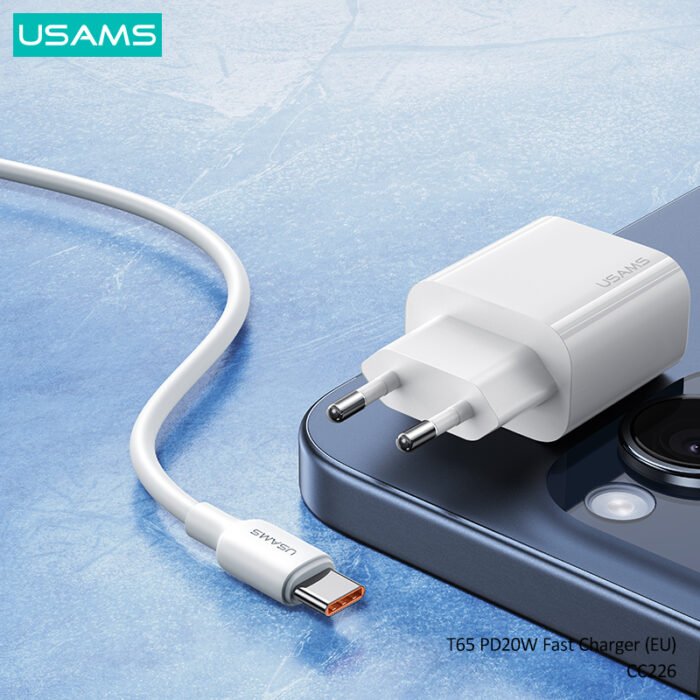 USAMS брз полнач CC226 PD20W со кабел SJ711 60W Type-C To Type-C - Image 5