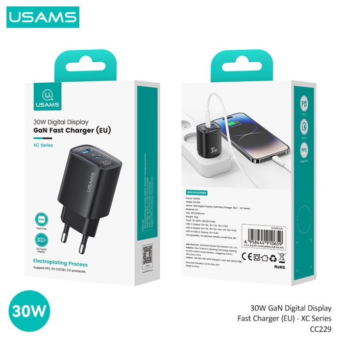 USAMS брз полнач CC229 30W A+C - Image 5