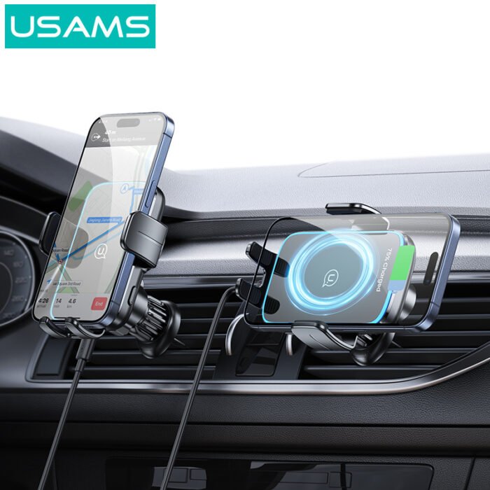 USAMS држач со безжичен полнач CD230 15W - Image 4