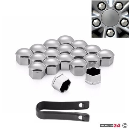 Капачиња за завртки на тркала PA25-17“ 20 парчиња/сет - Хром