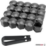 Капачиња за завртки на тркала PA25-17“ 20 парчиња/сет - црни